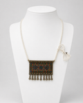 Kuchi Multicolor Pendant Necklace with Pearl Bead Chain