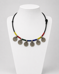 Colorful Beaded Coin Choker Necklace