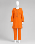 Orange Embroidered Kurta with Matching Salwar