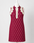 Maroon Sleeveless Embroidered Tunic with Pearl Detailing