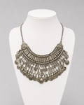 Oxidized Silver Statement Coin Necklace