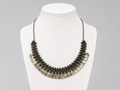 Oxidized Silver Coin Fringe Choker Necklace