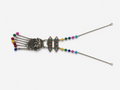Afghani-Inspired Oxidized Elephant Braid Ornament with Multicolor Beads